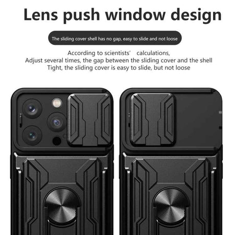 Sliding Camshield TPU+PC Phone Case with Card Slot