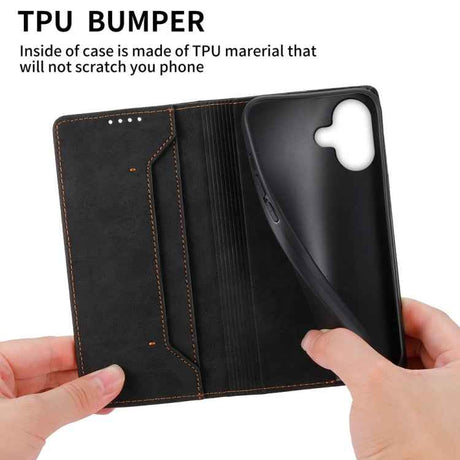 Business Solid Color Magnetic RFID Leather Phone Case