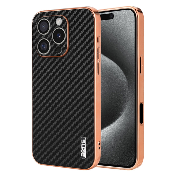AZNS Electroplated Edge Carbon Fiber Texture Phone Case
