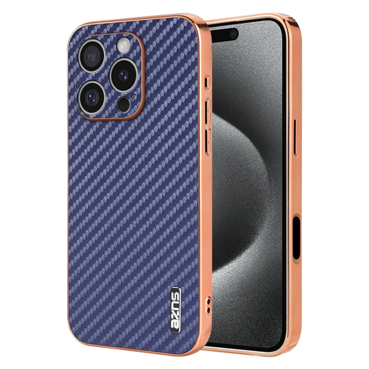 AZNS Electroplated Edge Carbon Fiber Texture Phone Case