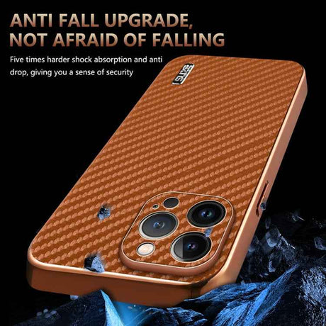 AZNS Electroplated Edge Carbon Fiber Texture Phone Case, For iPhone 13 Pro, For iPhone 13, For iPhone 12, For iPhone 12 Pro Max, For iPhone 12 Pro, For iPhone 11