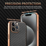 AZNS Electroplated Edge Carbon Fiber Texture Phone Case, For iPhone 13 Pro, For iPhone 13, For iPhone 12, For iPhone 12 Pro Max, For iPhone 12 Pro, For iPhone 11