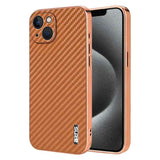 AZNS Electroplated Edge Carbon Fiber Texture Phone Case, For iPhone 13 Pro, For iPhone 13, For iPhone 12, For iPhone 12 Pro Max, For iPhone 12 Pro, For iPhone 11