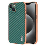 AZNS Electroplated Edge Carbon Fiber Texture Phone Case, For iPhone 13 Pro, For iPhone 13, For iPhone 12, For iPhone 12 Pro Max, For iPhone 12 Pro, For iPhone 11