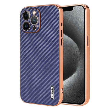 AZNS Electroplated Edge Carbon Fiber Texture Phone Case, For iPhone 13 Pro, For iPhone 13, For iPhone 12, For iPhone 12 Pro Max, For iPhone 12 Pro, For iPhone 11