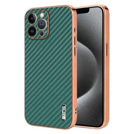AZNS Electroplated Edge Carbon Fiber Texture Phone Case, For iPhone 13 Pro, For iPhone 13, For iPhone 12, For iPhone 12 Pro Max, For iPhone 12 Pro, For iPhone 11