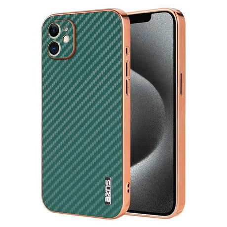 AZNS Electroplated Edge Carbon Fiber Texture Phone Case, For iPhone 13 Pro, For iPhone 13, For iPhone 12, For iPhone 12 Pro Max, For iPhone 12 Pro, For iPhone 11