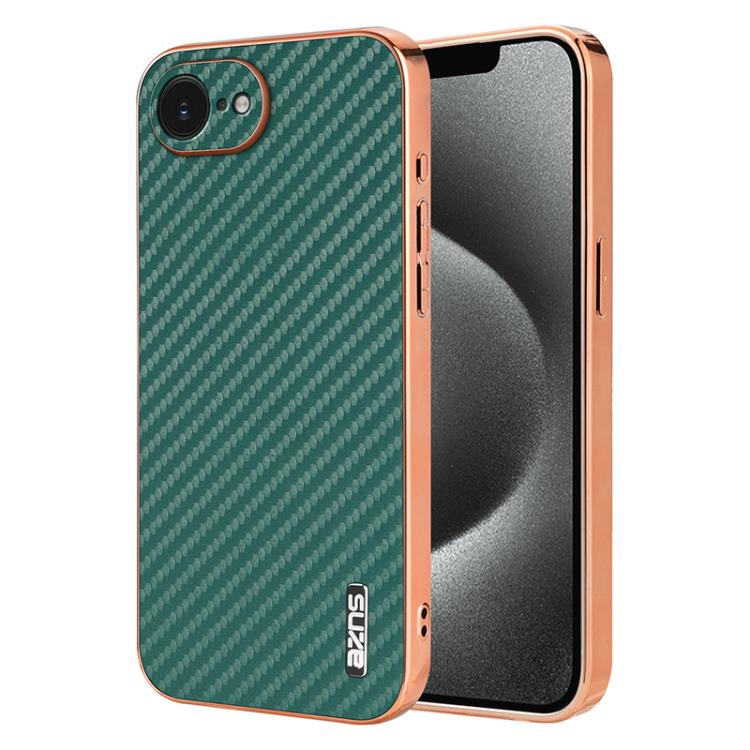 AZNS Electroplated Edge Carbon Fiber Texture Phone Case