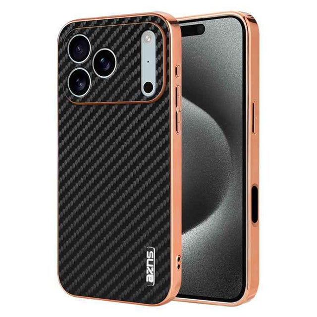 AZNS Electroplated Edge Carbon Fiber Texture Phone Case