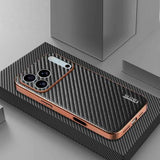 AZNS Electroplated Edge Carbon Fiber Texture Phone Case