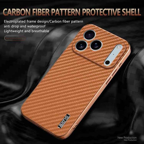 AZNS Electroplated Edge Carbon Fiber Texture Phone Case