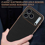 AZNS Electroplated Edge Carbon Fiber Texture Phone Case