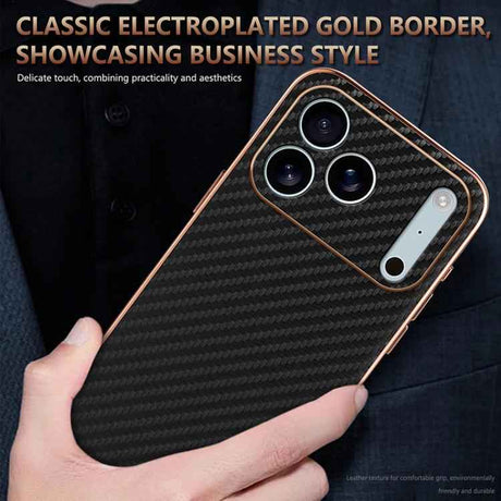 AZNS Electroplated Edge Carbon Fiber Texture Phone Case