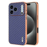 AZNS Electroplated Edge Carbon Fiber Texture Phone Case