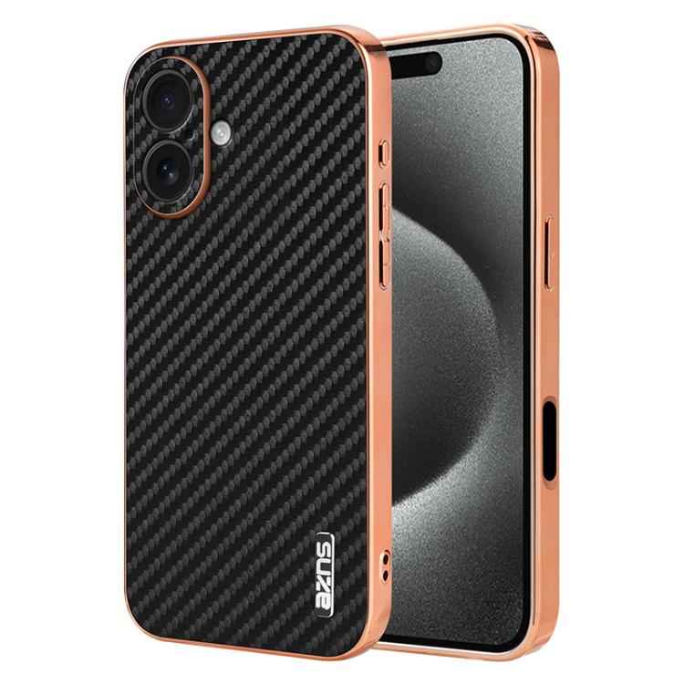 AZNS Electroplated Edge Carbon Fiber Texture Phone Case