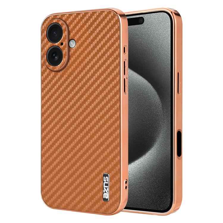 AZNS Electroplated Edge Carbon Fiber Texture Phone Case