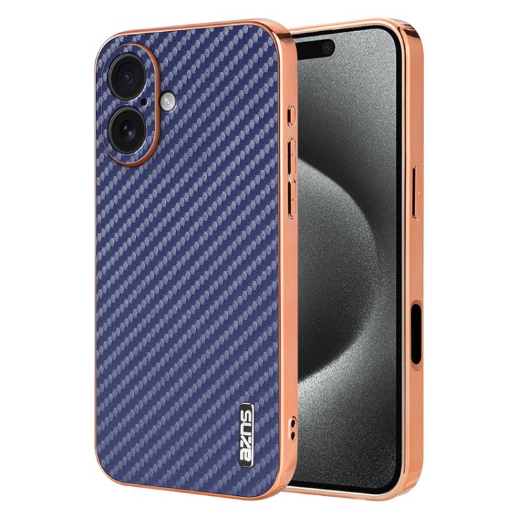 AZNS Electroplated Edge Carbon Fiber Texture Phone Case