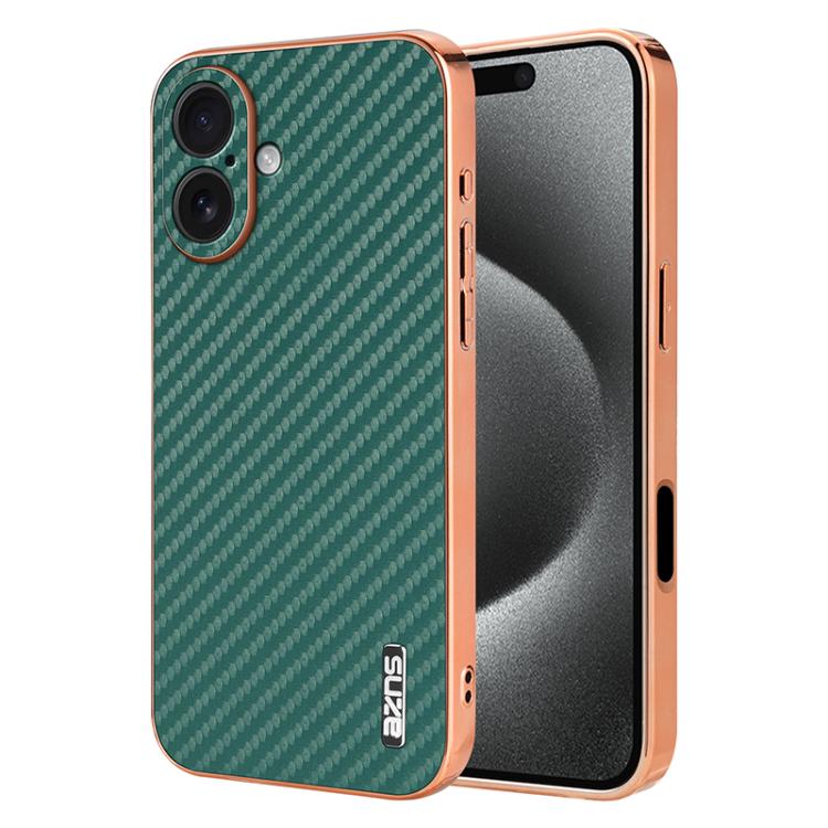 AZNS Electroplated Edge Carbon Fiber Texture Phone Case