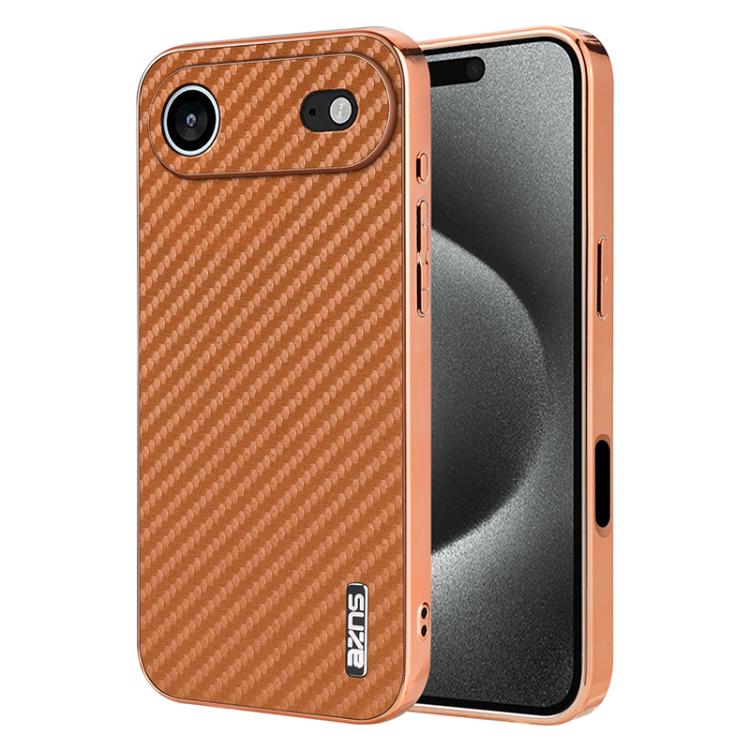 AZNS Electroplated Edge Carbon Fiber Texture Phone Case