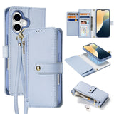DUX DUCIS Lawa Series 2 in 1 Wallet Zipper Detachable MagSafe Phone Case with Lanyard