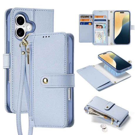 DUX DUCIS Lawa Series 2 in 1 Wallet Zipper Detachable MagSafe Phone Case with Lanyard