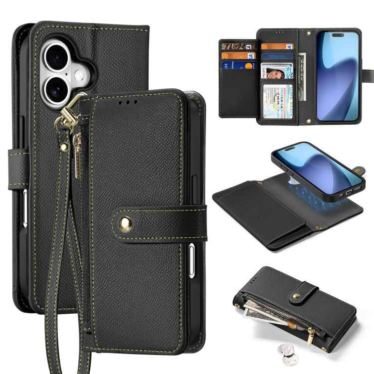 DUX DUCIS Lawa Series 2 in 1 Wallet Zipper Detachable MagSafe Phone Case with Lanyard