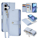 DUX DUCIS Lawa Series 2 in 1 Wallet Zipper Detachable MagSafe Phone Case with Lanyard