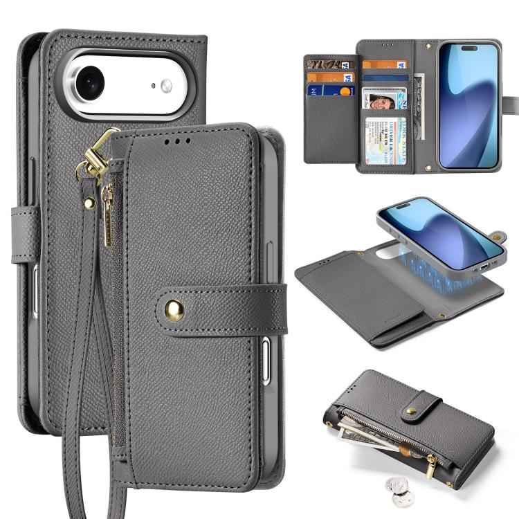 DUX DUCIS Lawa Series 2 in 1 Wallet Zipper Detachable MagSafe Phone Case with Lanyard