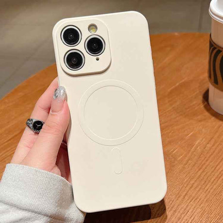 Solid Color Liquid Silicone MagSafe Magnetic Phone Case