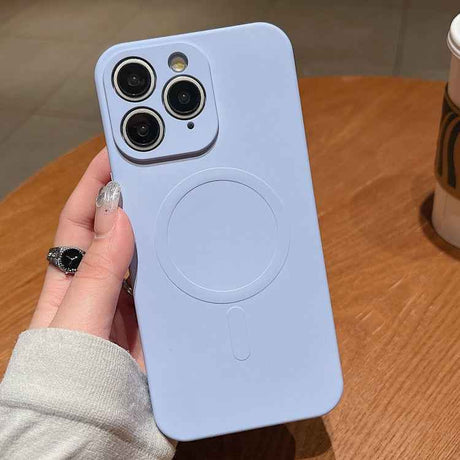 Solid Color Liquid Silicone MagSafe Magnetic Phone Case
