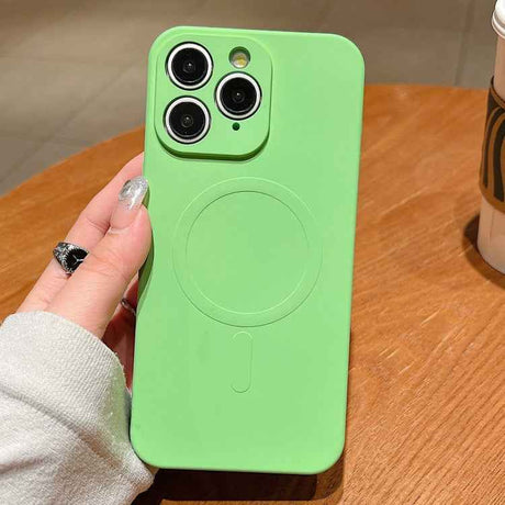 Solid Color Liquid Silicone MagSafe Magnetic Phone Case