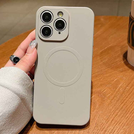 Solid Color Liquid Silicone MagSafe Magnetic Phone Case