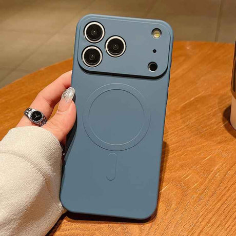 Solid Color Liquid Silicone MagSafe Magnetic Phone Case