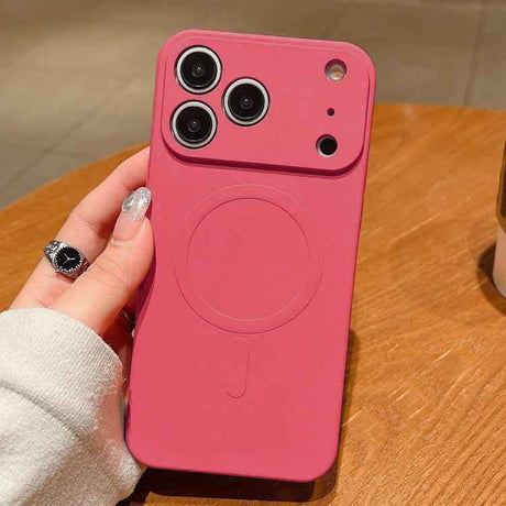 Solid Color Liquid Silicone MagSafe Magnetic Phone Case