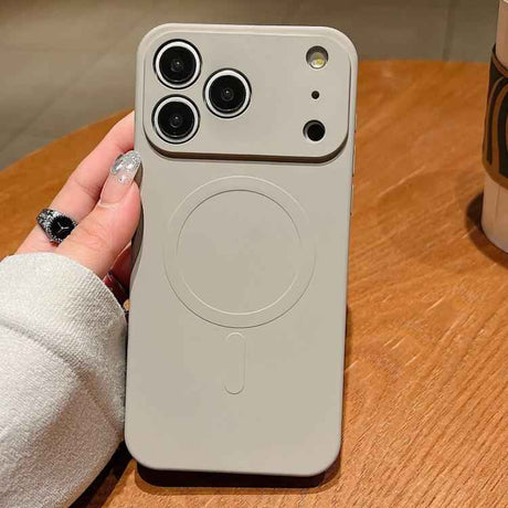 Solid Color Liquid Silicone MagSafe Magnetic Phone Case