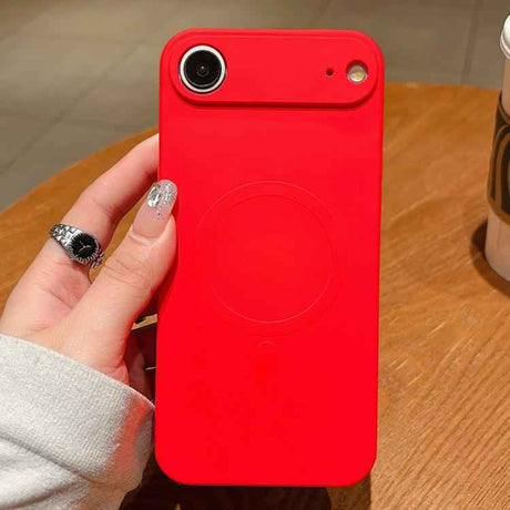 Solid Color Liquid Silicone MagSafe Magnetic Phone Case