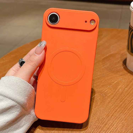 Solid Color Liquid Silicone MagSafe Magnetic Phone Case