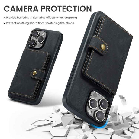 JEEHOOD J01 Retro Magnetic Detachable Wallet Phone Case
