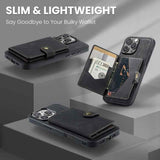JEEHOOD J01 Retro Magnetic Detachable Wallet Phone Case