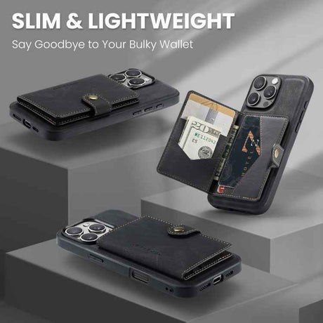 JEEHOOD J01 Retro Magnetic Detachable Wallet Phone Case
