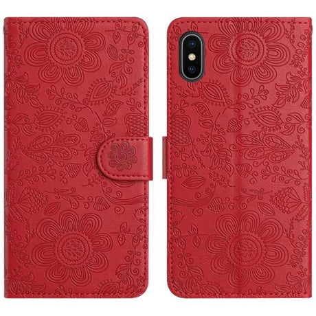 Floral Embossed Pattern Leather Phone Case