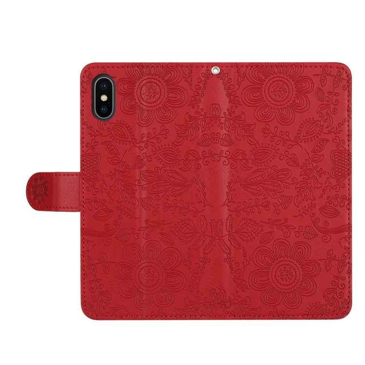 Floral Embossed Pattern Leather Phone Case