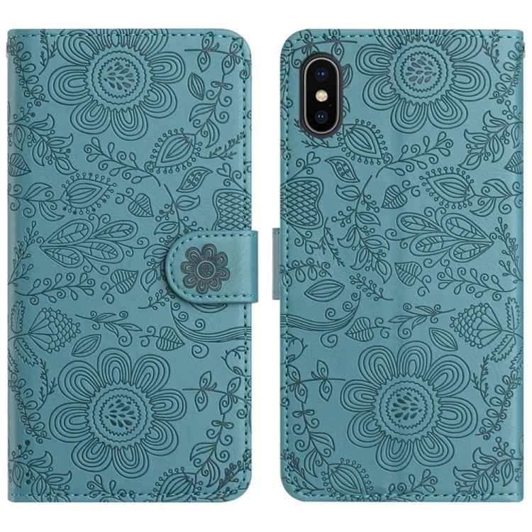 Floral Embossed Pattern Leather Phone Case