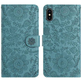 Floral Embossed Pattern Leather Phone Case