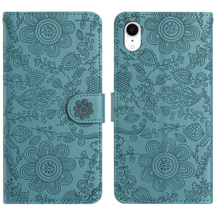 Floral Embossed Pattern Leather Phone Case