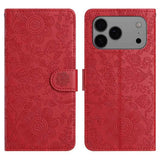 Floral Embossed Pattern Leather Phone Case