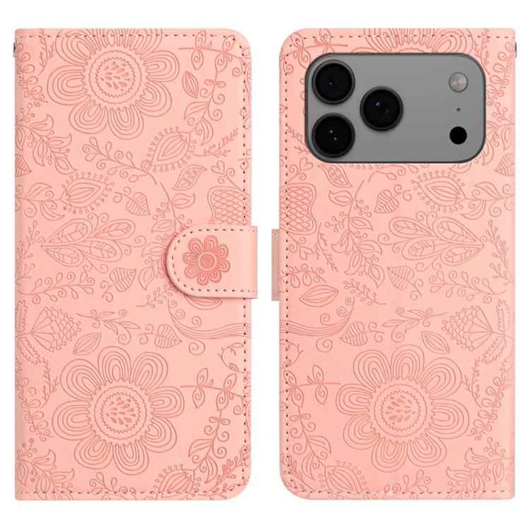 Floral Embossed Pattern Leather Phone Case