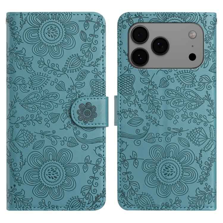 Floral Embossed Pattern Leather Phone Case