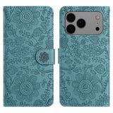 Floral Embossed Pattern Leather Phone Case