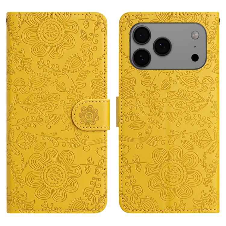 Floral Embossed Pattern Leather Phone Case